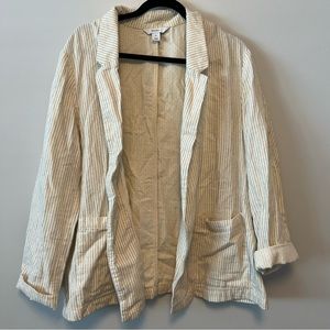 Cotton white with Black striped Blazer